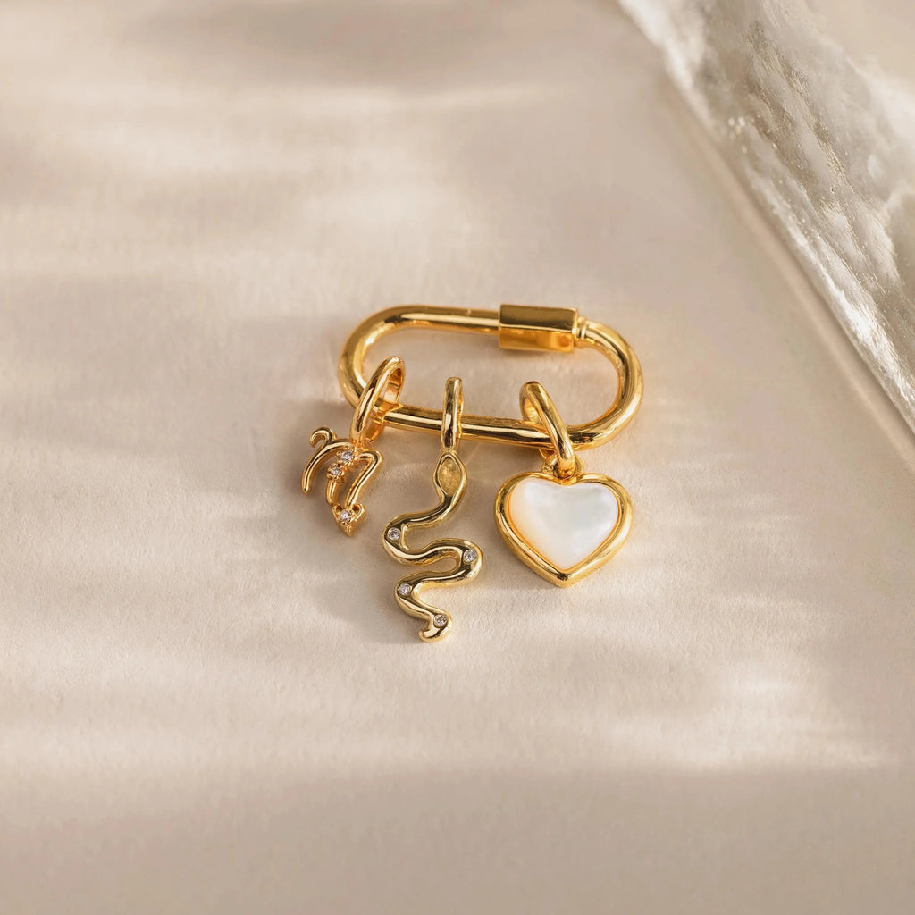 Viper Snake Charm Silver 18K Gold Plated