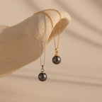 Midnight Pearl Necklace  Silver 18K Gold Plated