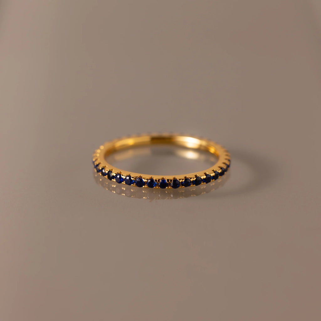 Endless Eternity Sapphire Ring Silver 18K Gold Plated