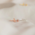 Duo Pet Initial Ring Silver 18K Gold Plated