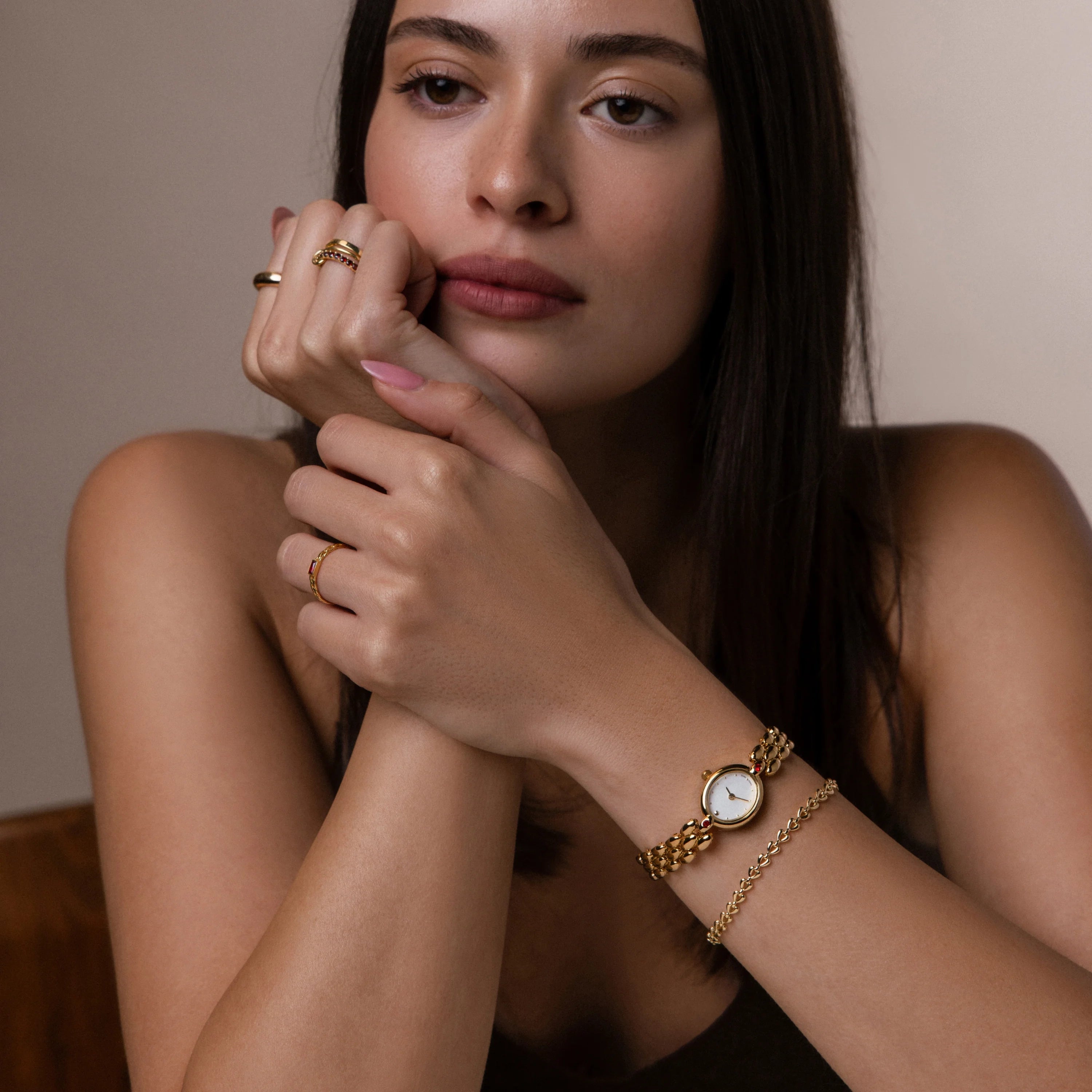 Cherry Blossom Timepiece Silver 18K Gold Plated