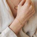 Pave Initial Bracelet Silver 18K Gold Plated