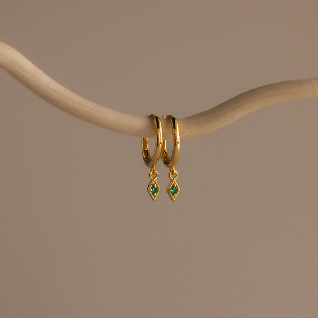 Ericka Birthstone Huggies Silver 18K Gold Plated