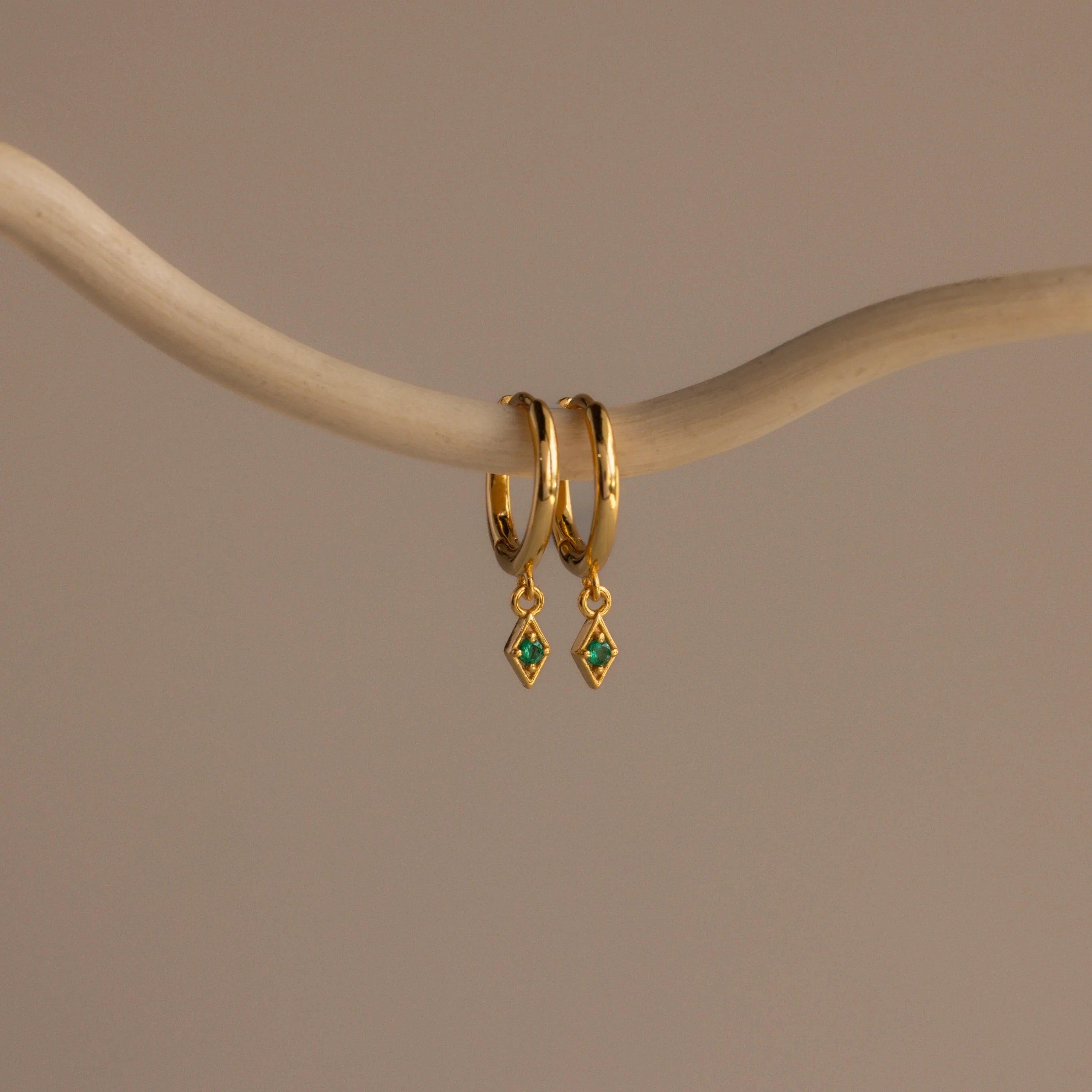 Ericka Birthstone Huggies Silver 18K Gold Plated