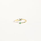 Zodiac Birthstone Ring Silver 18K Gold Plated