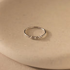 Delicate Pearl Diamond Ring Silver 18K Gold Plated