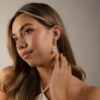 Celestial Baroque Pearl Charm Hoops Silver 18K Gold Plated