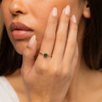 Harley Emerald Ring Silver 18K Gold Plated