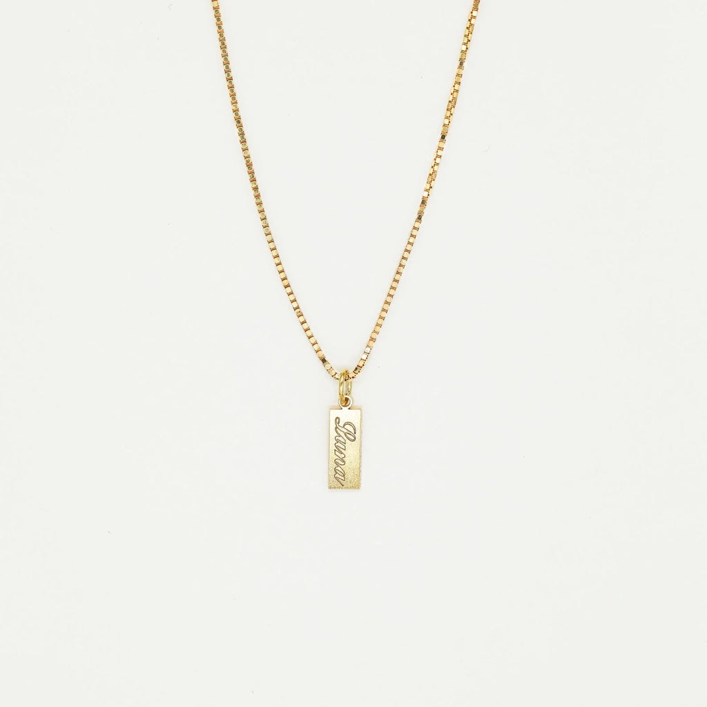 Dainty Tag Name Necklace Silver 18K Gold Plated