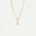 Dainty Tag Name Necklace Silver 18K Gold Plated