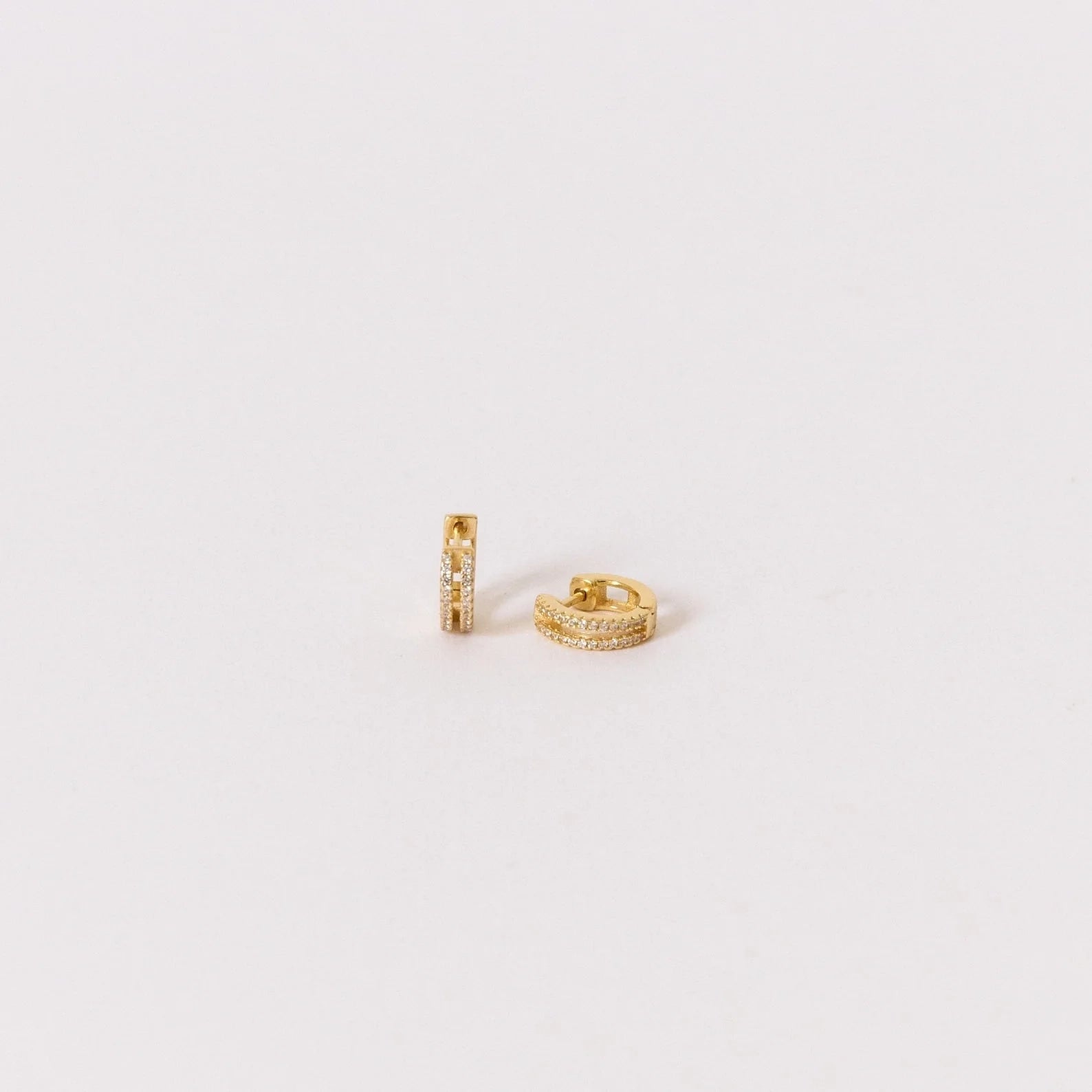 Eternal Sparkle: Ashley Duo Pavé Huggie Earrings