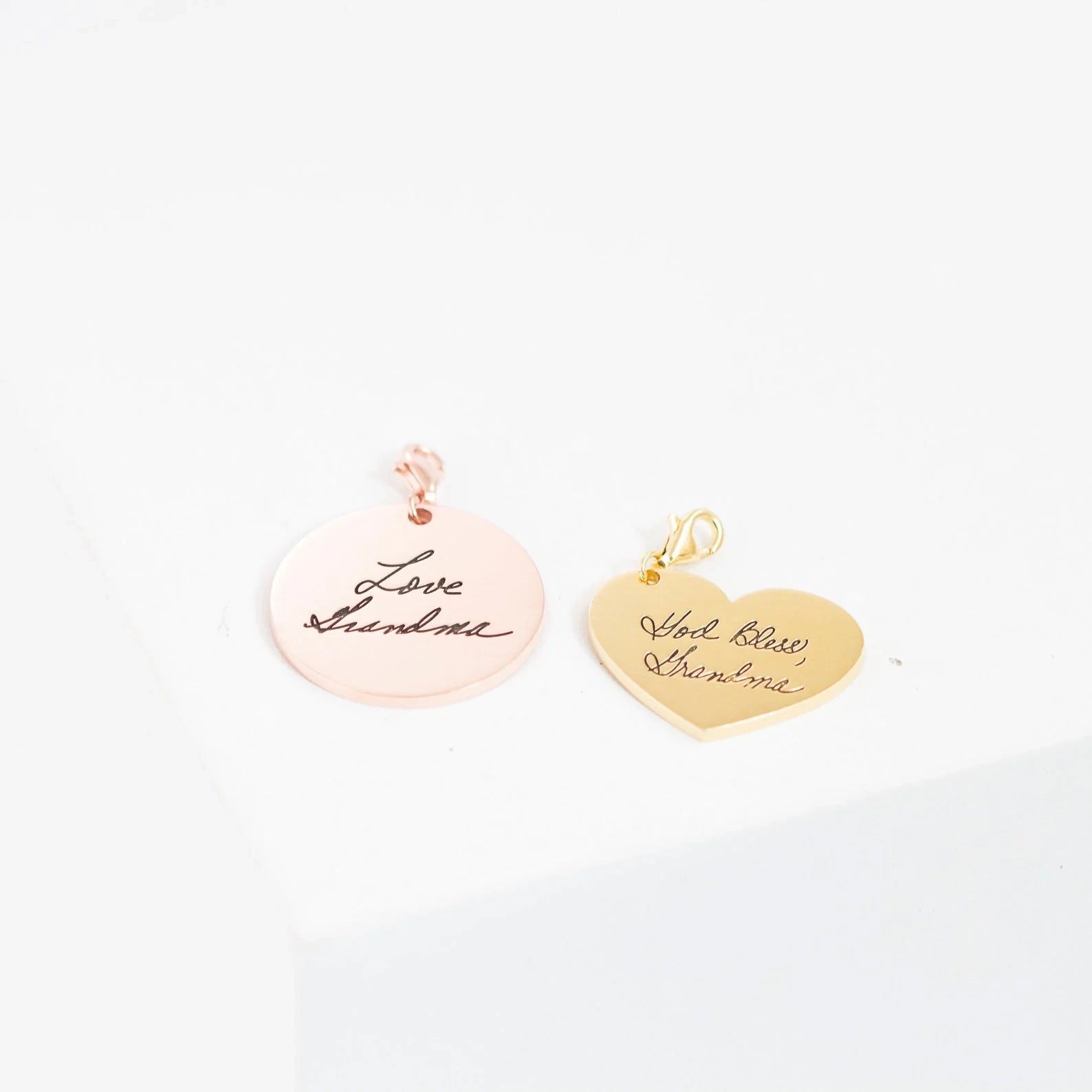 Handwriting Bouquet Charm Silver 18K Gold Plated