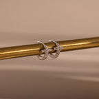 Diamond Cross Huggies Silver 18K Gold Plated