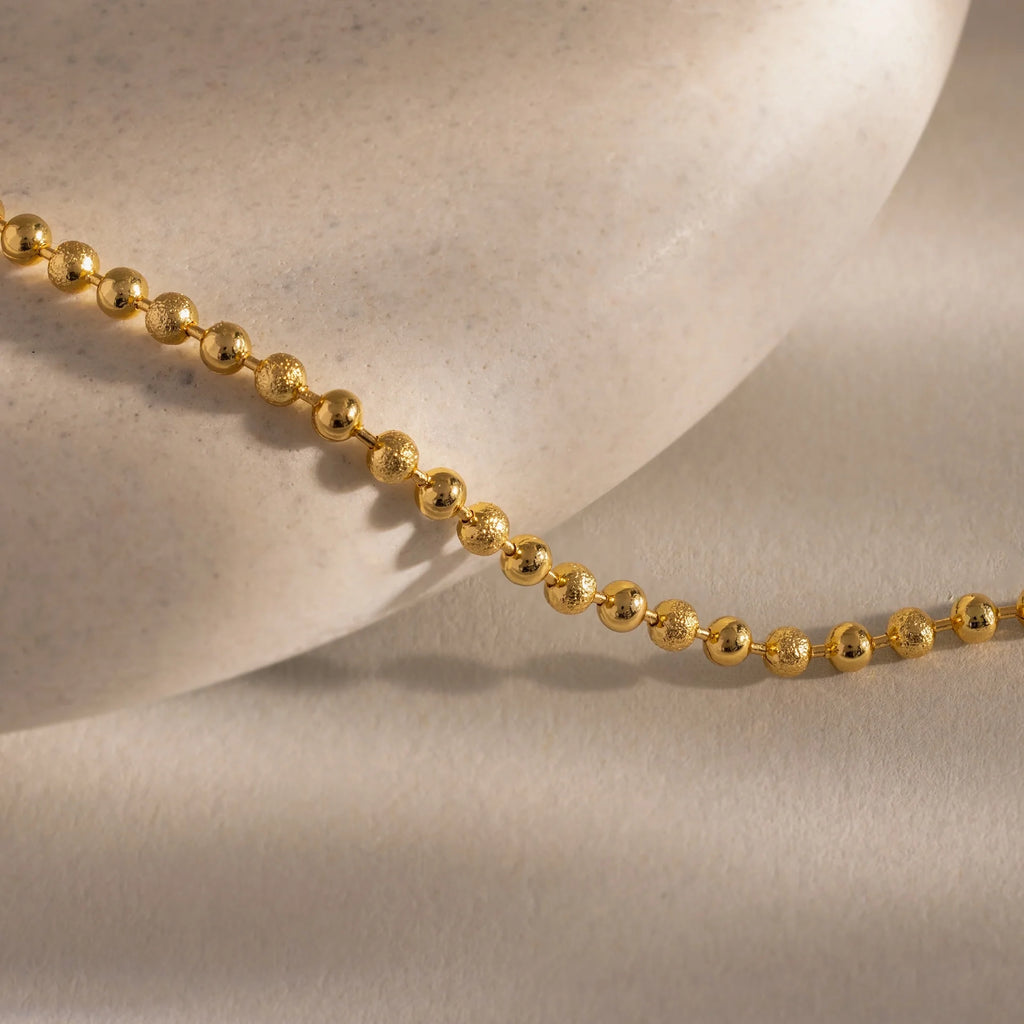 Beaded Bracelet Silver 18K Gold Plated