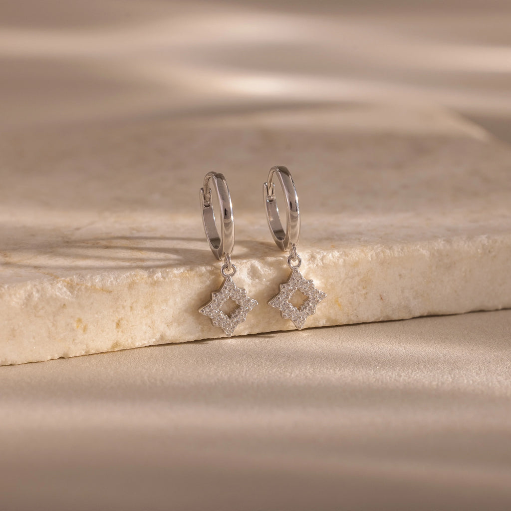 Twilight Star Drop Earrings Silver 18K Gold Plated