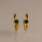 Floating Birthstone Huggies Silver 18K Gold Plated