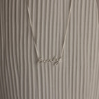 Callie Box Chain Name Necklace Silver 18K Gold Plated