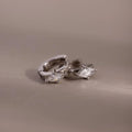Marquise Diamond Huggie Hoops Silver 18K Gold Plated