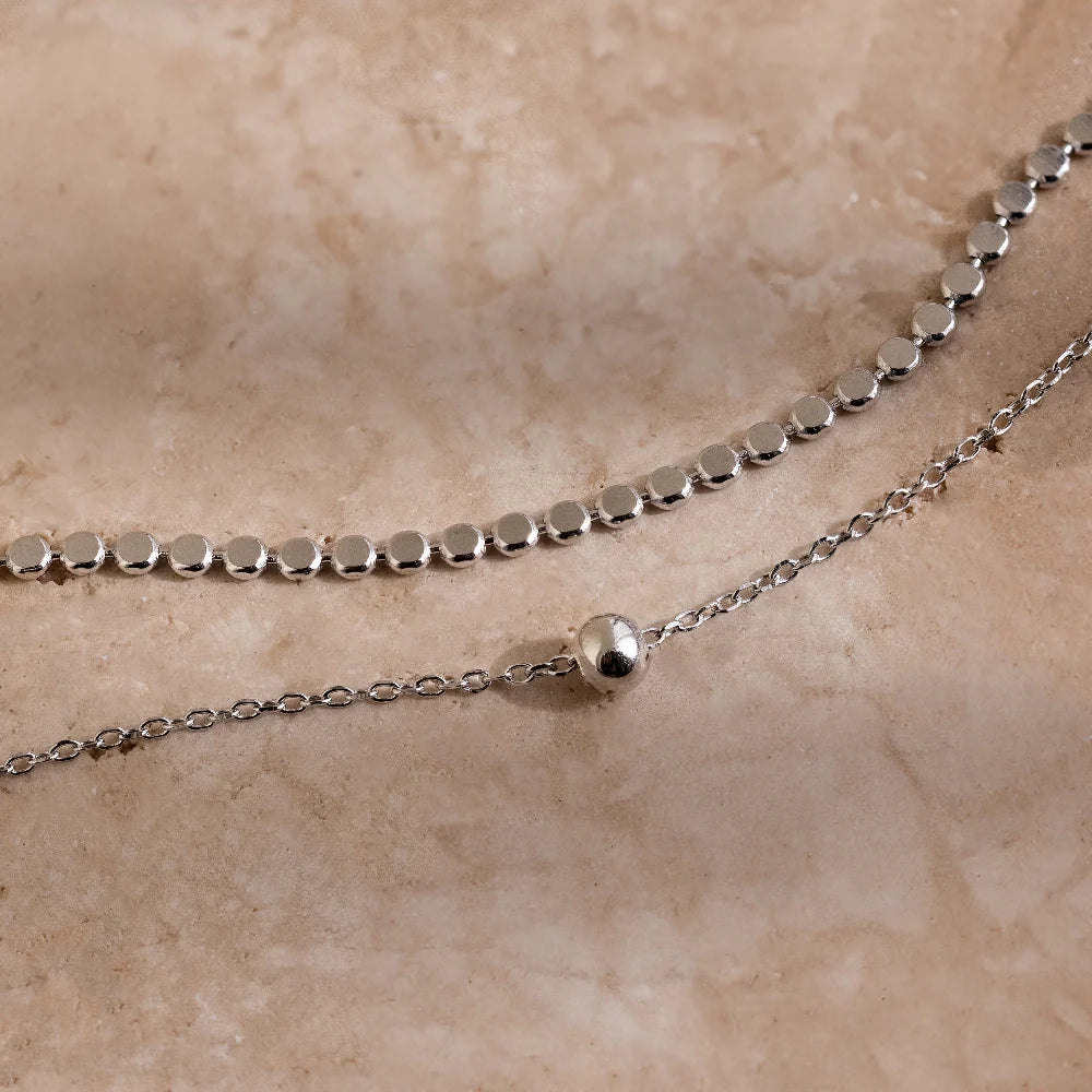 Zina Necklace Silver 18K Gold Plated