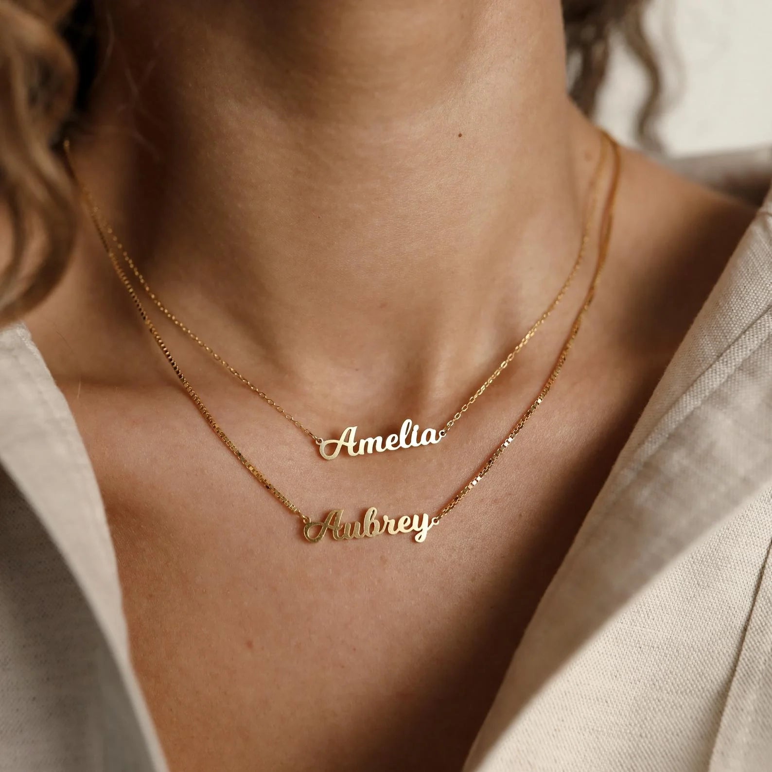 Mellow Name Necklace Silver 18K Gold Plated