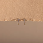 Diamond Cross Huggies Silver 18K Gold Plated