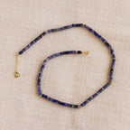 Tanzanite Beaded Necklace Silver 18K Gold Plated