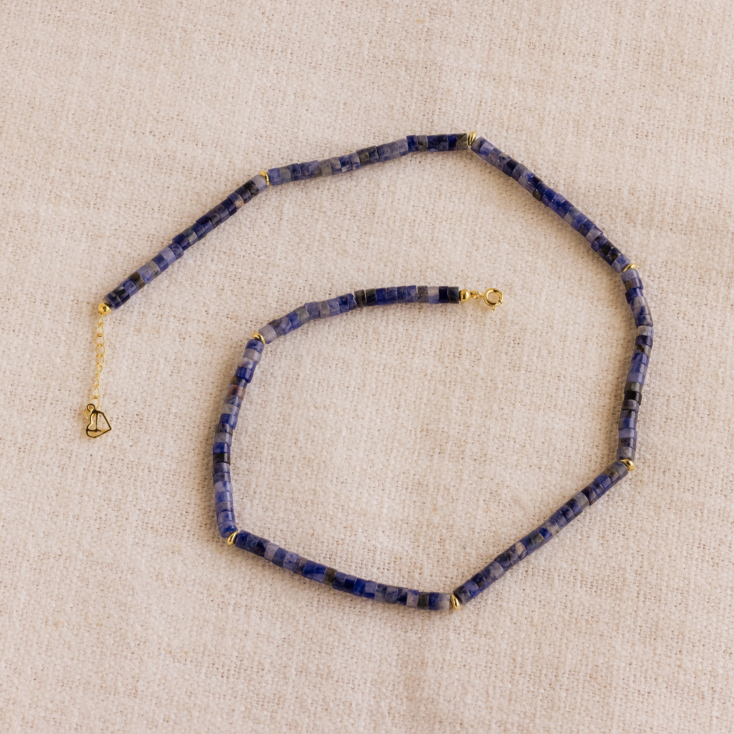 Tanzanite Beaded Necklace Silver 18K Gold Plated