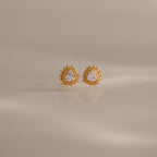 Sacred Heart Flat Back Studs Silver 18K Gold Plated