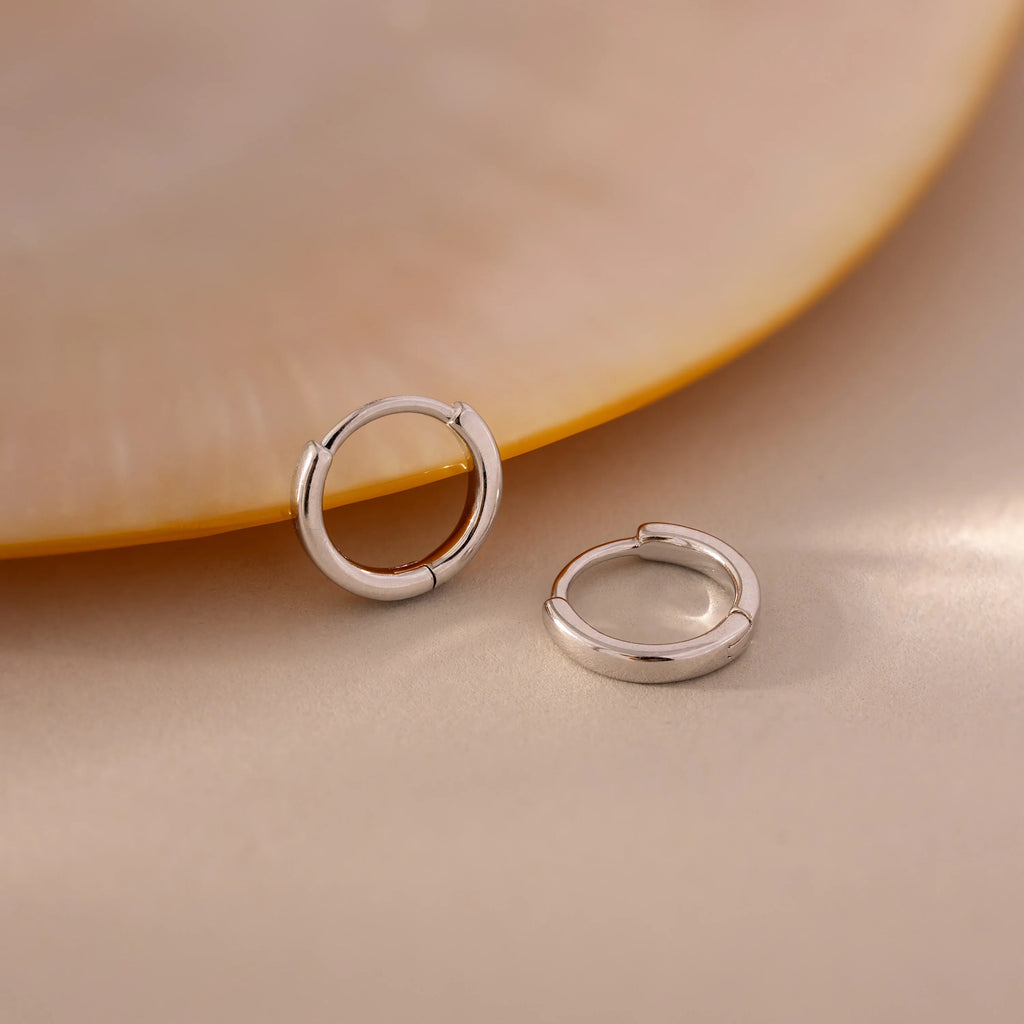 7mm Dainty Huggies Silver 18K Gold Plated