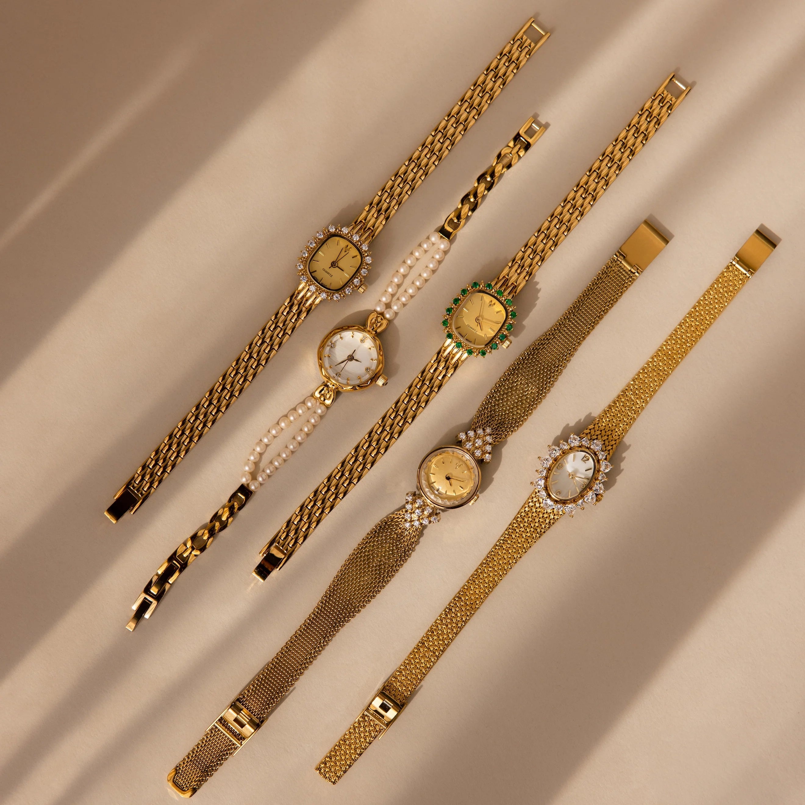 Pave Blossom Timepiece Silver 18K Gold Plated