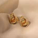 Triple Knot Earrings Silver 18K Gold Plated