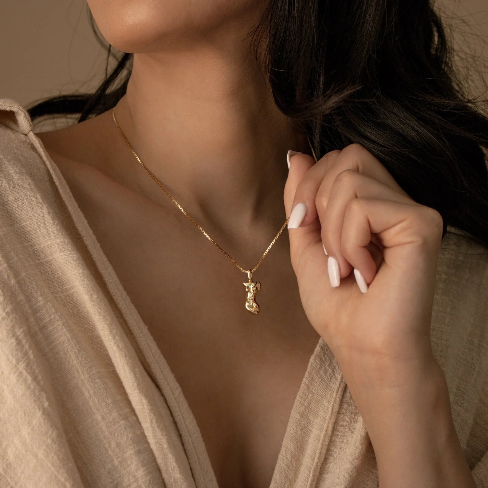 Kinn Body Necklace Silver 18K Gold Plated