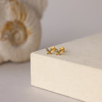 Butterfly Peridot Flatback Studs Silver 18K Gold Plated