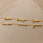 Dainty Tiny Multiple Name Necklace Silver 18K Gold Plated