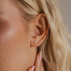 Opal Cluster Flatback Studs Silver 18K Gold Plated