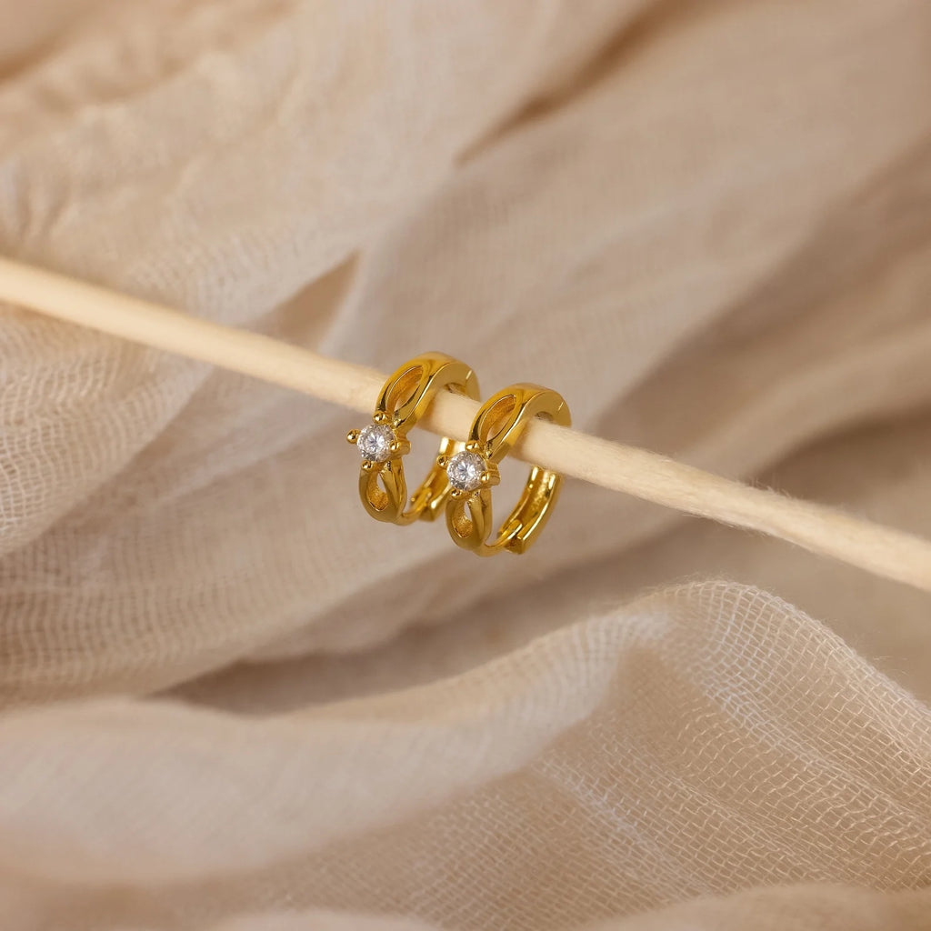 Diamond Infinity Hoops Silver 18K Gold Plated