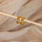 Diamond Infinity Hoops Silver 18K Gold Plated