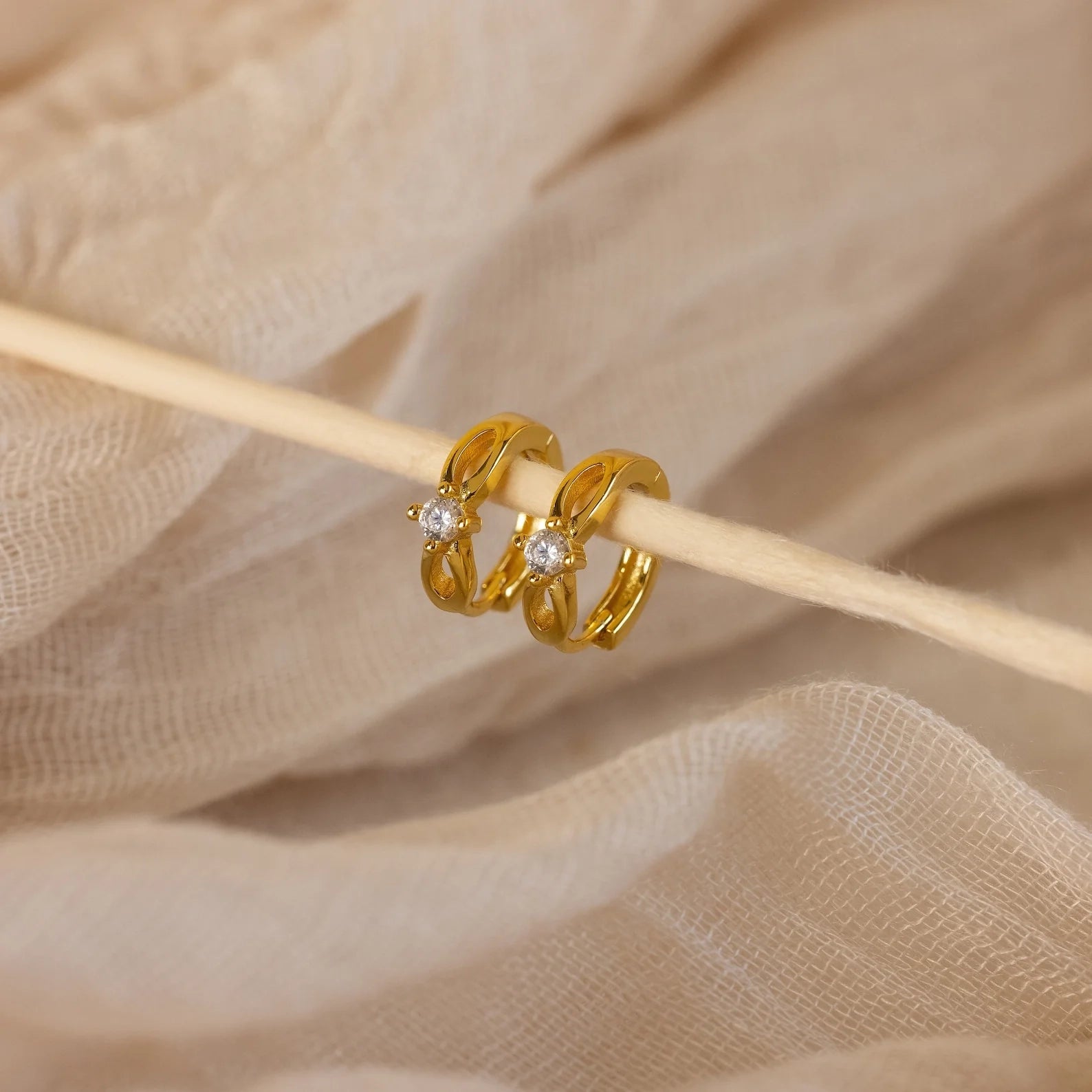 Diamond Infinity Hoops Silver 18K Gold Plated