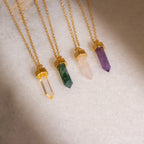 Crystal Quartz Necklaces Silver 18K Gold Plated