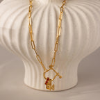 Bar & Carabiner Charm Set Silver 18K Gold Plated