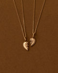 Solid Gold Shared Heart Necklace