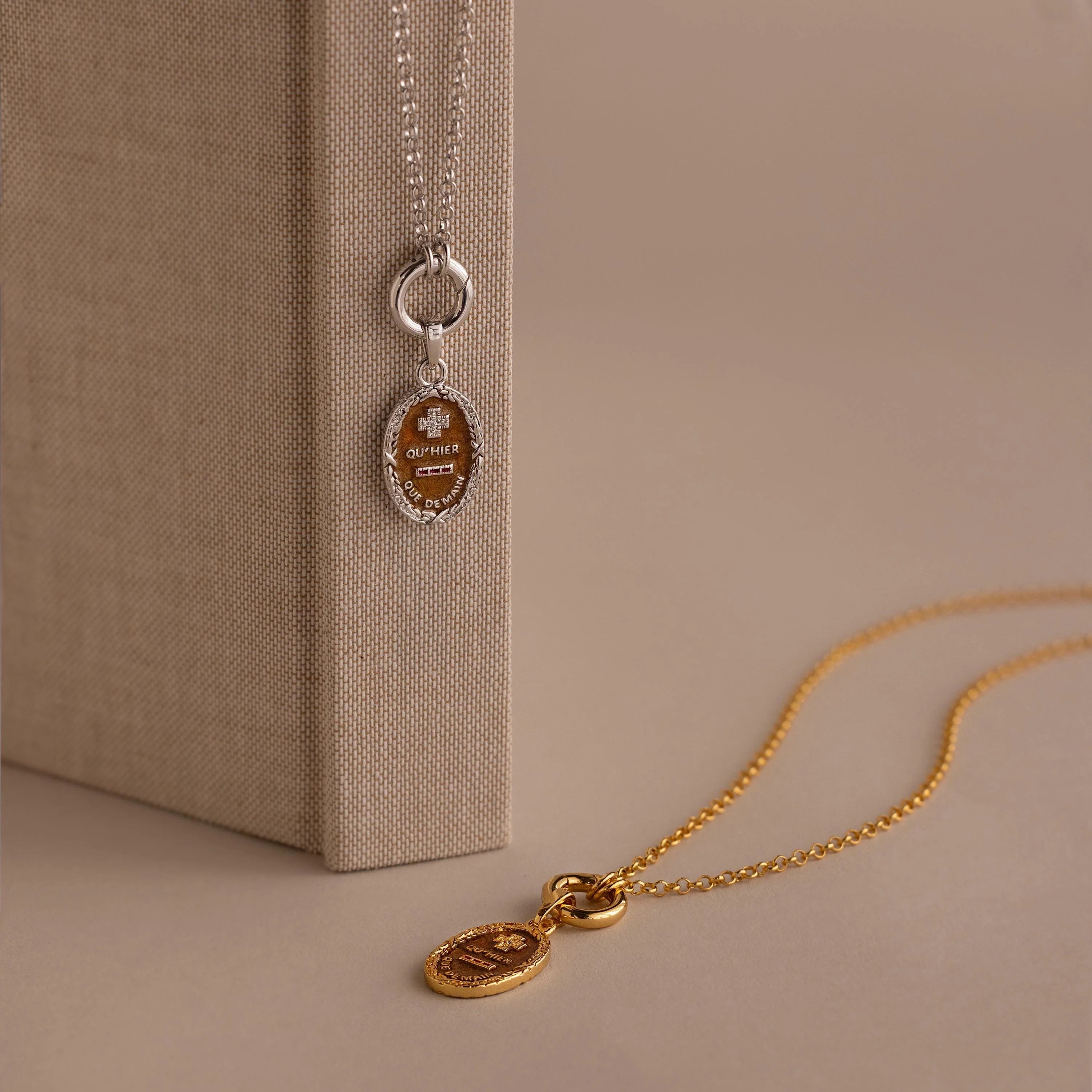 Love Poem Pendant Necklace Silver 18K Gold Plated