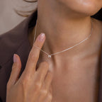 Dainty Bubble Initial Necklace Silver 18K Gold Plated
