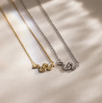 Diamond Viper Necklace Silver 18K Gold Plated