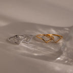 Pave Curve Stacking Set Silver 18K Gold Plated