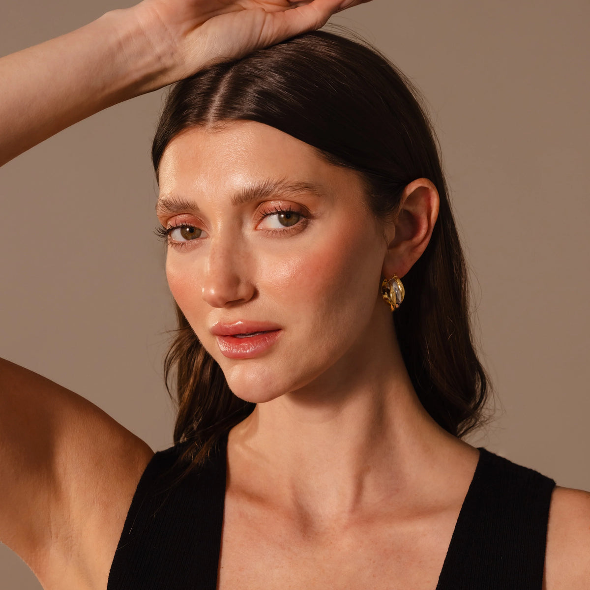 Intertwined Mixed Metal Hoops Silver 18K Gold Plated
