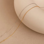 Micro Rolo Chain Anklet Silver 18K Gold Plated