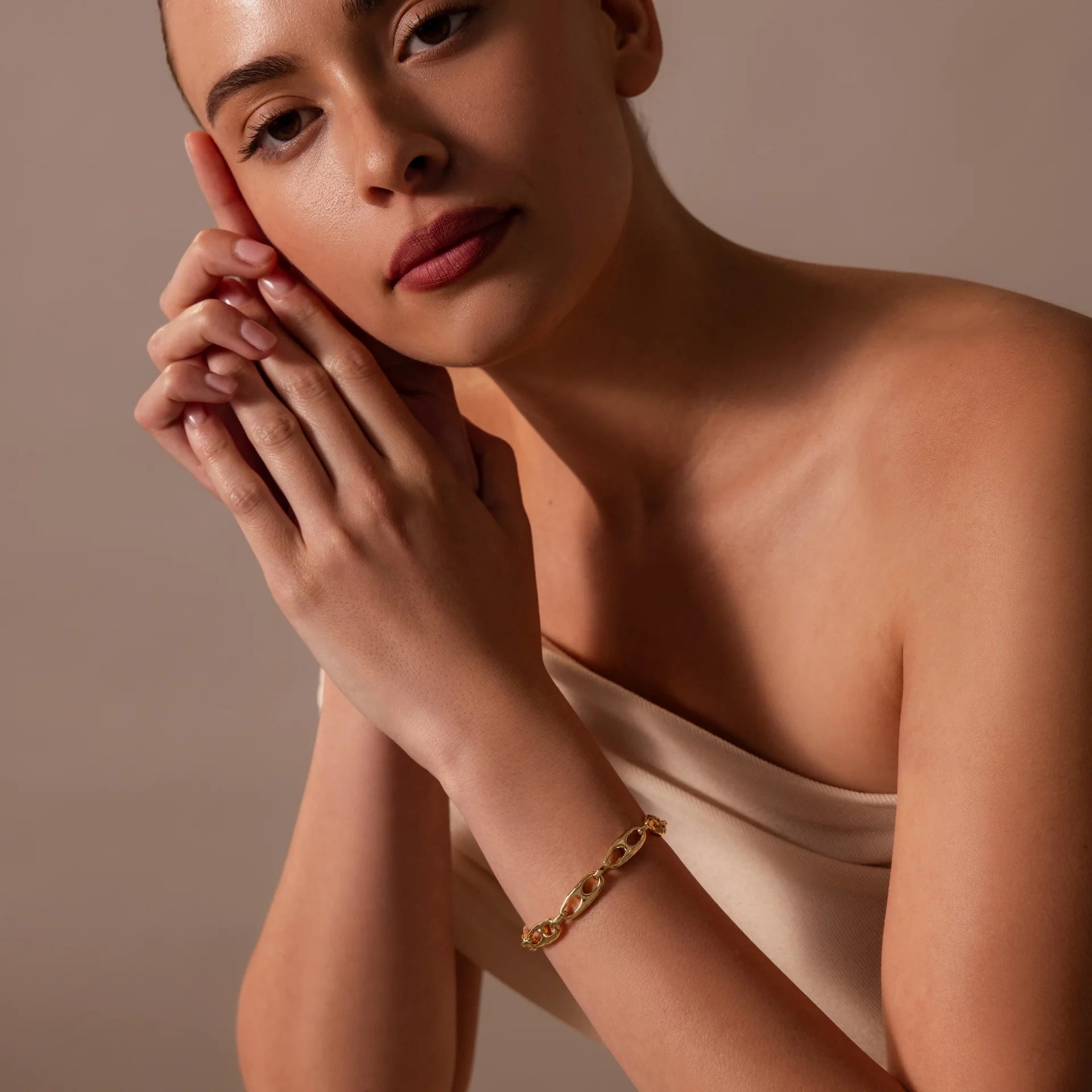 Organic Mariner Chain Bracelet Silver 18K Gold Plated
