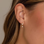 Diamond Butterfly Drop Huggies Silver 18K Gold Plated