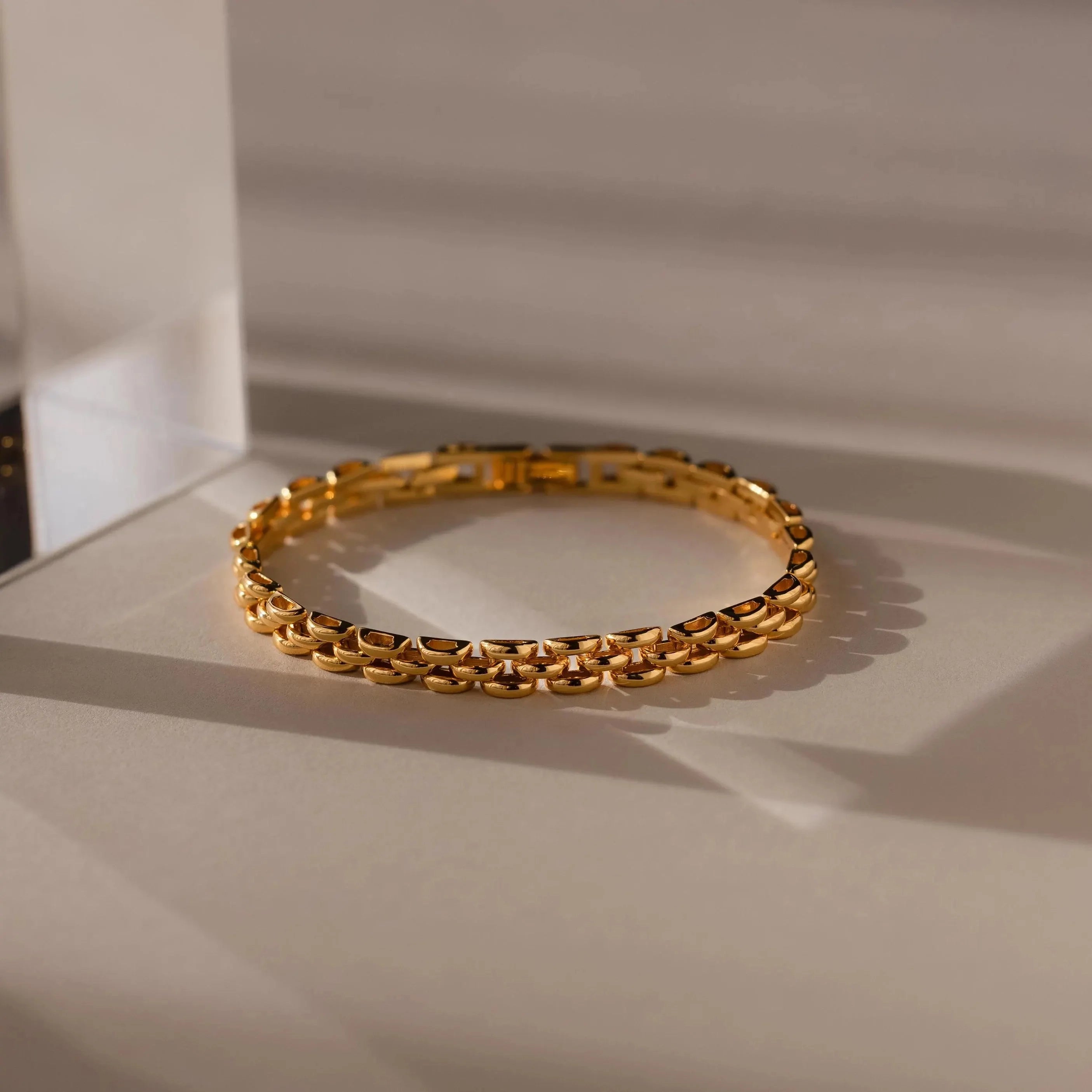 Strap Bracelet Silver 18K Gold Plated
